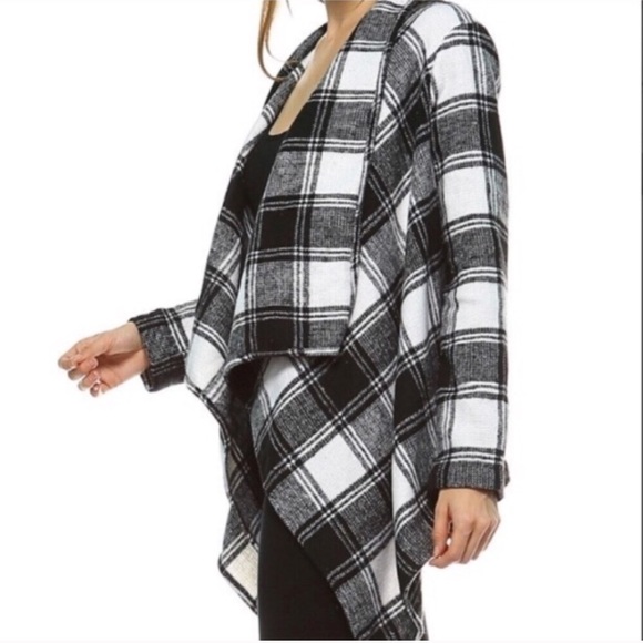 LAST! Black/ivory tartan plaid jacket - Picture 3 of 3
